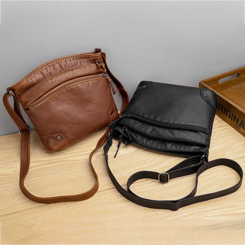Agnethe - Crossbody-taske i læder