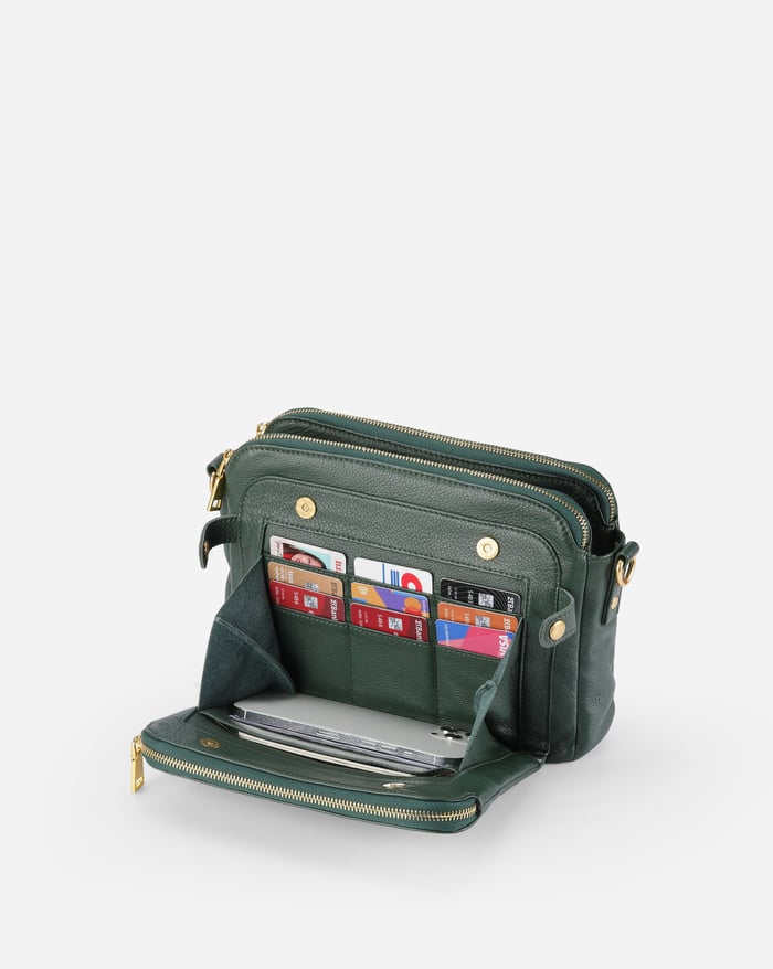 Amelia - Håndlavet crossbody-skuldertaske i vegansk læder