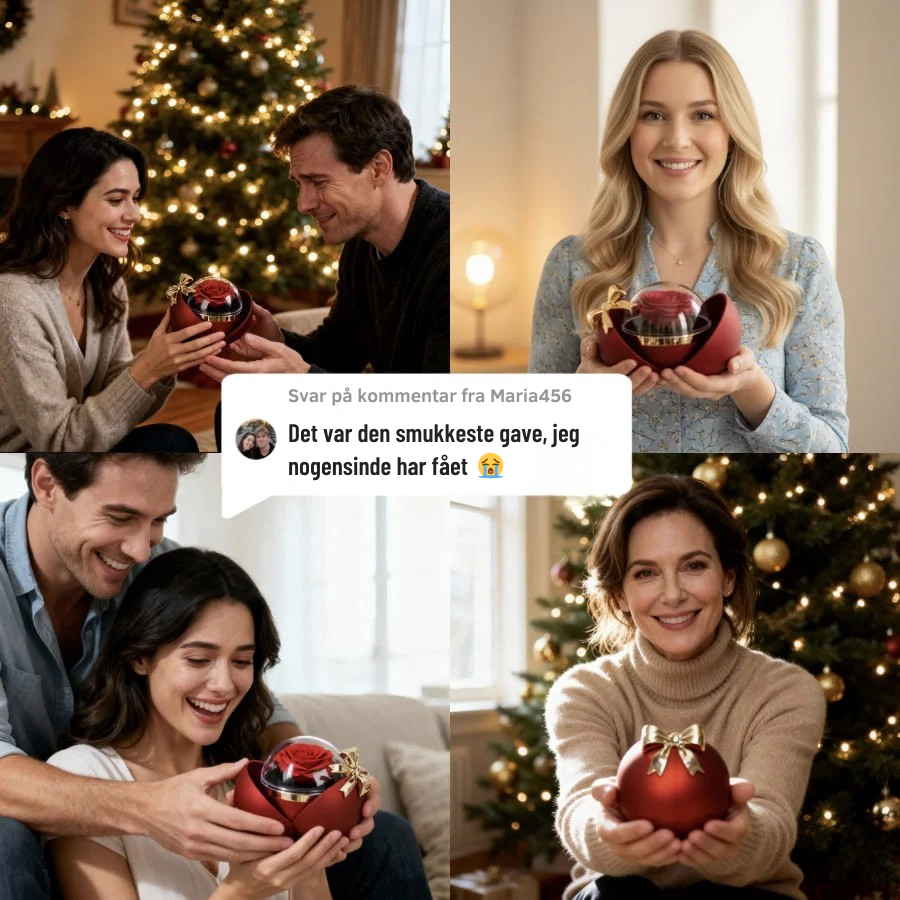 Evig rose - dobbelt hjertehalskæde med personlig indgravering