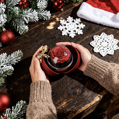 Evig rose - dobbelt hjertehalskæde med personlig indgravering